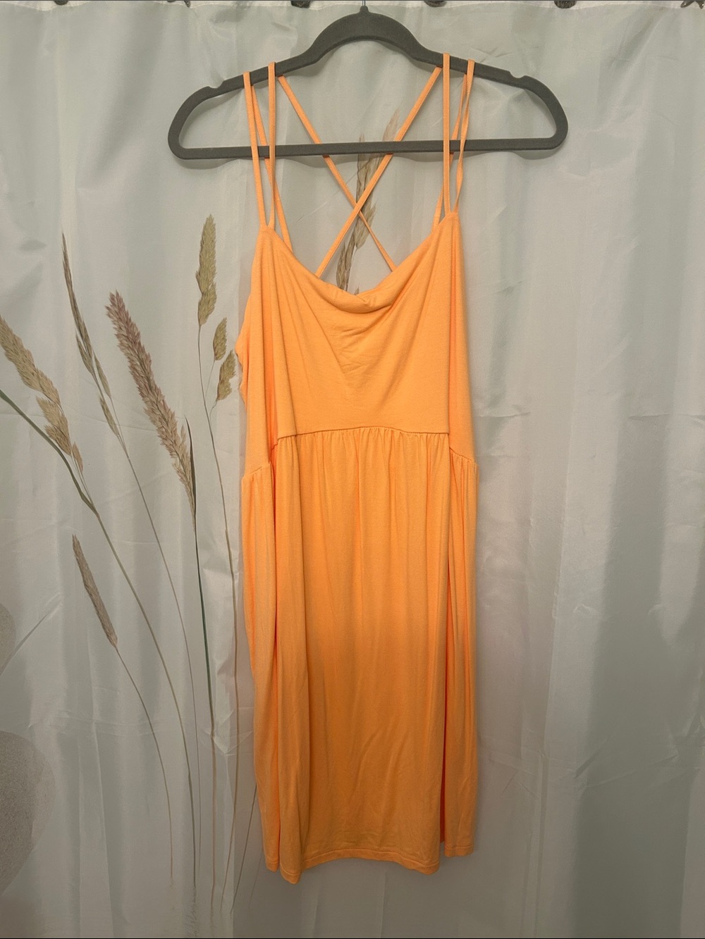 NEW Old Navy Double-Strap Cowl Midi Dress in Peach-Orange